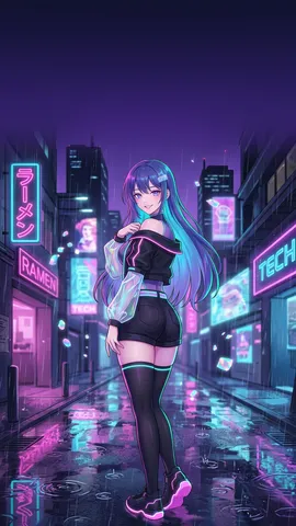 小兰手机壁纸 · 雨夜回眸预览